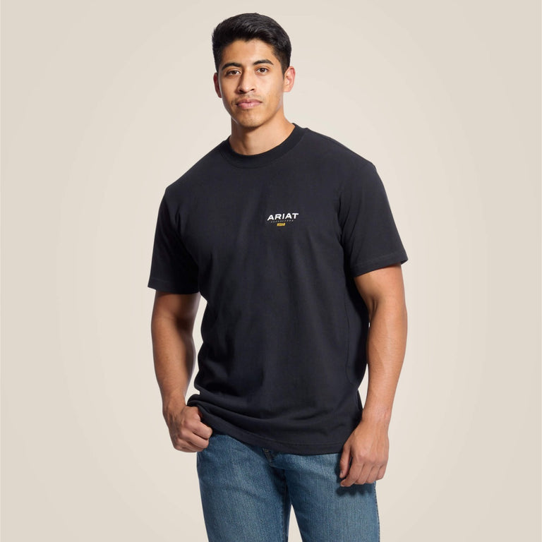 Ariat Black Rebar Cotton Strong Logo Men's Short Sleeve T-Shirt 10025405