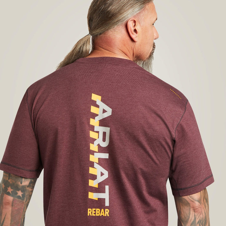 Ariat Malbec Heather Rebar Workman Logo Men's Short Sleeve T-Shirt 10039487