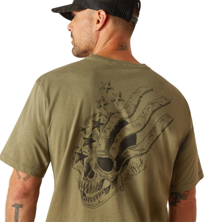 Ariat Sage Heather Rebar Workman American Scream Men's Short Sleeve TShirt 10050812
