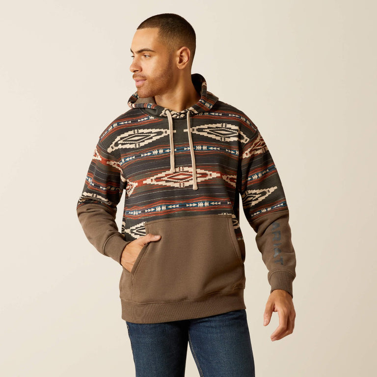 Ariat Blue Color Block Men's Hoodie 10052452