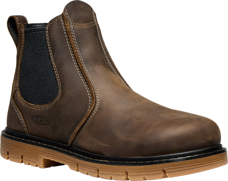Keen Cascade Brown/Gum San Jose Chelsea Men's Aluminum Toe 90 Degree Heel Boots 1030647