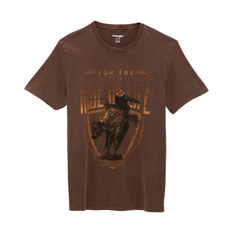 Wrangler Potting Soil Vintage Bullrider Graphic Knit Men's Short Sleeve T-Shirt 112361859