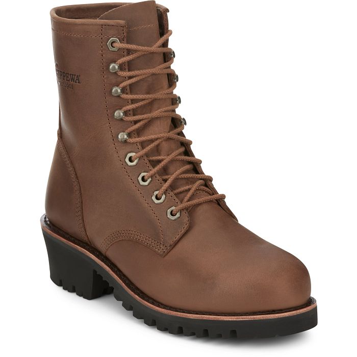 Chippewa Bourbon Brown 8 inch Men's Steel Toe Workboots MC2089