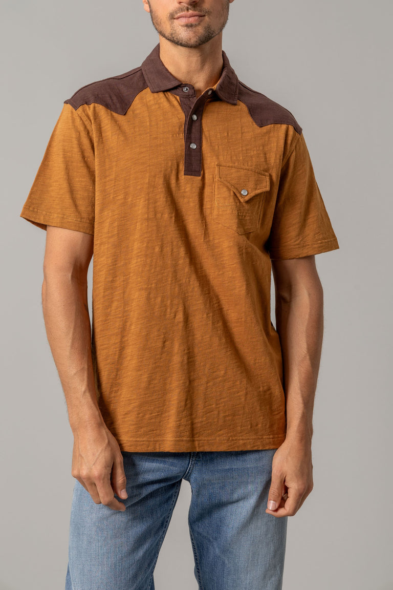 Kimes Ranch Two Town Brown G2 Men's Short Sleeve  Polo Shirt MSH0000039BN002