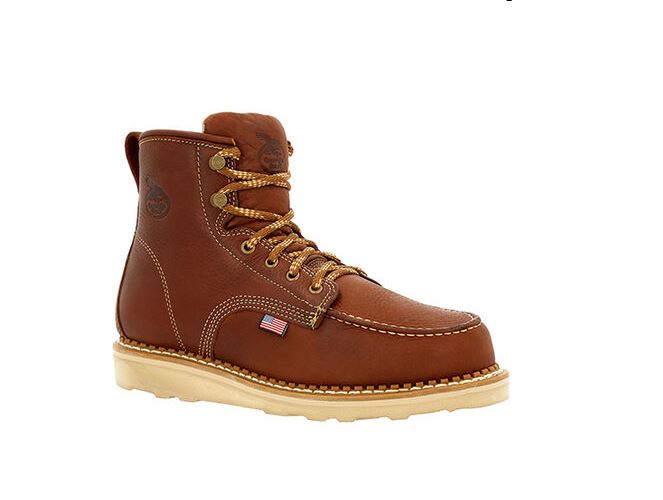 Georgia Boot USA Brown Wedge Moc Toe Men's Work Boot GB00358 **ONLINE ONLY