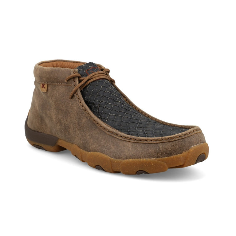 Twisted X Sea Bass Leather Upper Men's Chukka Driving Moc MDM0101