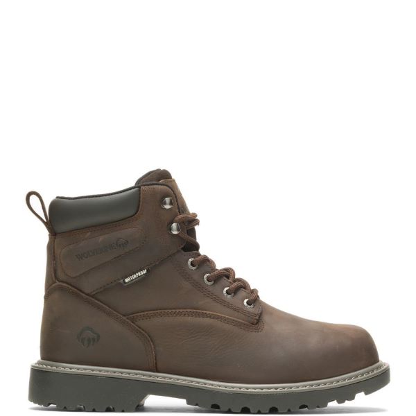 Wolverine Dark Coffee Floorhand Met Guard Waterproof 6 inch Steel Toe Men's Lace Up Work Boots W231024